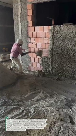 "Fast Cement Wall Plastering Technique | Satisfying Construction #wallplaster #masonry #asmrbuild"