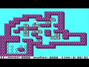 Sokoban Solution - Level 11 [IBM-PC Gameplay]