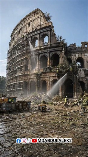 Restoring the Colosseum 🏛️ | From Abandoned Ruins to Ancient Glory | #colosseum #reels #unesco #rome