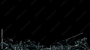 Glass window smashing with shards falling. Stock Video