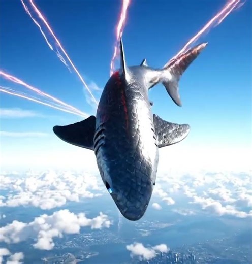 Shark Dodging Lasers While Flying