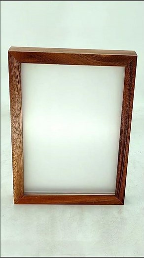 Floating Picture Frame, Double Acrylic Rustic Artwork Wall and Tabletop Display Photo#woodframe
