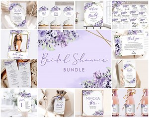 Lavender Bridal Shower Bundle: Invitation Set (digital Download) - Etsy