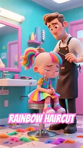 Rainbow haircut #shorts #funny #animation #cartoon