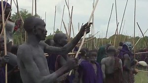 Warriors arriving for the Donga stick fighting - Ethiopia
