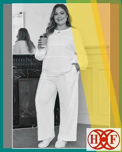 White Textured Raw Seam Plus Size Pullover Top and Drawstring Pants Set