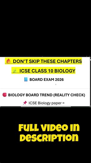 ICSE Class 10 Biology Exam 2026: Don't Skip These Chapter in Biology ICSE #shorts #icse2026 #icse