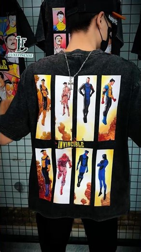 Invincible Fan Shirt Clean Front Logo Character Back Print UK Style #Invincible #GraphicShirt