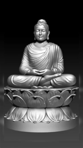 🕉️ Lord Buddha 3D Sculpt in ZBrush – Digital Serenity ✨#buddhastatue #shorts #viralshorts #ytshorts