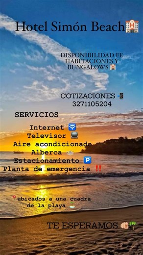 Hotel Simón Beach te espera 﫵 Has de tu estadía la mejor y hospédate con nosotros ️ | Simon Beach Chacala | Facebook