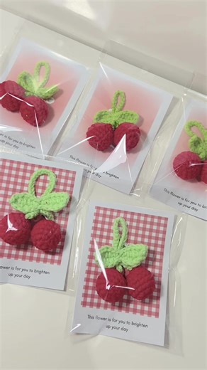 I used the template of @ellisknotandco for my keychains. Don’t mind the “flower” text😅 #crochetkeychains #fypシ゚viral #cherry_berry🍒