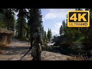 4K | Skyrim Next-gen Ray Tracing Graphics Showcase - Relaxing Riverwood Walk