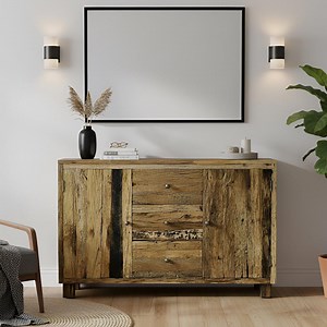 Rustic Spalted Wood Cabinet | Distressed Aged Wood Sideboard | Primitive Wooden Credenza | Farmhouse Style Buffet | Raw Wood Mancave Cabinet - Etsy