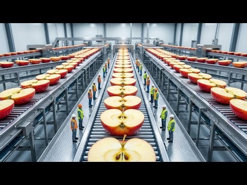 Inside Giant 2,000,000 LB Apple Factory: From Apples to Juice, Sauce & Slices (Full Process) #HOAKỲ