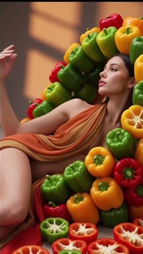 A Woman Sleeping In The Large Chili Bed