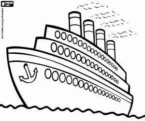 Steam ocean liner coloring page printable game