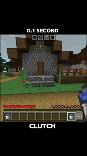 Minecraft water bucket 0.1 sec clutch #shorts