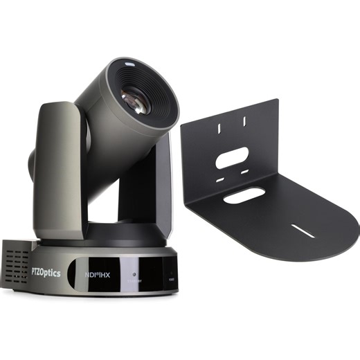 PTZOptics Move 4K Auto-tracking PTZ Video Camera with Wall Mount - Gray