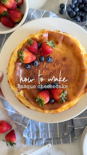 ✨Gluten-Free Basque Cheesecake✨As promised, here is the full video recipe for THE easiest dessert you will ever bake. This cheesecake comes with a rustic look, the most flavorful caramelized top, and a dense, rich and velvety consistency ❤️ It’s gluten-free AND fuss-free… Can’t ask for more 🙌🏻NEWEST recipe on the blog.INGREDIENTS* 24 0z (3 8-oz packages, 680 g) regular cream cheese, room temperature* 1 cup (200 g) sugar* 3 large eggs, room temperature* 2 teaspoons vanilla extract* 1 cup (235 m