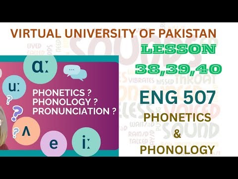 Eng 507| Lesson 38, 39, 40|Phonetics and Phonology| Virtual University of Pakistan