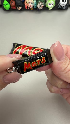 Mini Mars bar… but make it clay 🍫 cute clay • clay miniature • clay things • clay polymer • mini clay sculptures #polymerclay #keychain #miniature #tutorial