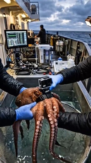 Octopus POV: Glowing Alien Structure in the Mariana Trench 👀 #shorts #animalpov