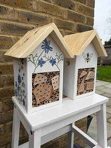 Handcrafted Reclaimed Wood Bee Hotel: Hand-painted Bespoke Personalised Designs - Etsy UK