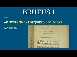 Brutus 1 key notes AP Government and Politics