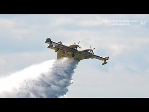 (4K) Canadair CL-415 Super Scooper Water Bomber | Canadian International Air Show 2024