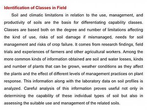 Land Use and Capability Classification:Soil and Water Conservation Engineering