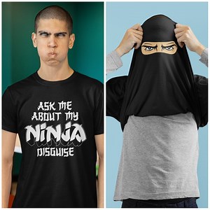 Flip T Shirt Ask Me About My Ninja Disguise Funny Tshirt Joke Costume - Etsy