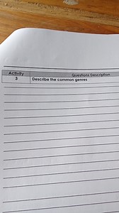 Describe the common genres. List and briefly describe the most... | Filo