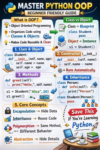 Mastering Python OOP: Class vs Object, init, Methods Inheritance | Ayush Singh posted on the topic | LinkedIn