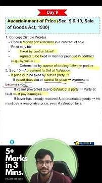 Day 9:- Sec 9 & 10 Ascertainment of Price Explained | Get 5 Marks in 3 Mins! | By Amol Sir