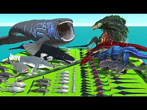 Aquatics Revolt Battle with Bloop, Megalodon, Whale VS Team Biollante Animal Revolt Battle Simulator