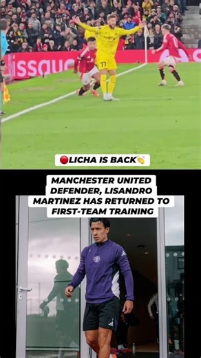 🔴Licha is back. 👏Manchester United Defender, Lisandro Martinez has returned to first-team training