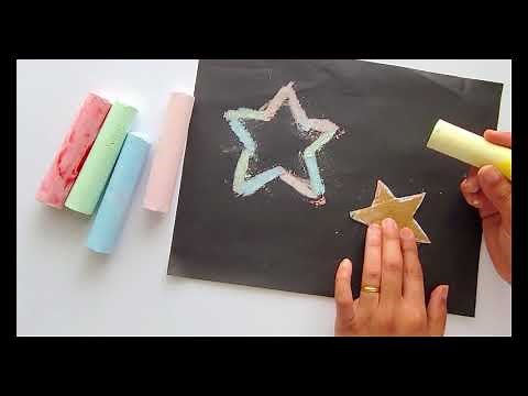 Drawing With Chalk On Paper For Kids | Dazzling Star Craft | Creative Fun Ideas For kids | Chalk Art