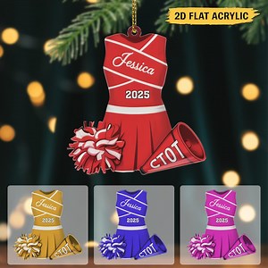 Cheerleader Ornament Personalized – Custom Cheer Uniform Gift With Name & Year – 2D Flat Acrylic Christmas Decoration for Cheer Team Girls - Etsy