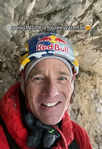 Ice Climbing Inside a Frozen Waterfall