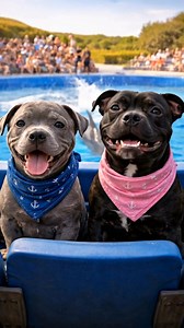 77K views · 3.1K reactions | Molly & Stanley are at a dolphin  show. As always Molly has a tail to tell 藍 #MollyAndStanley #fypreelsシ゚viralシ #funnyreels #dadjokes #staffy | Staffy Lover | Facebook