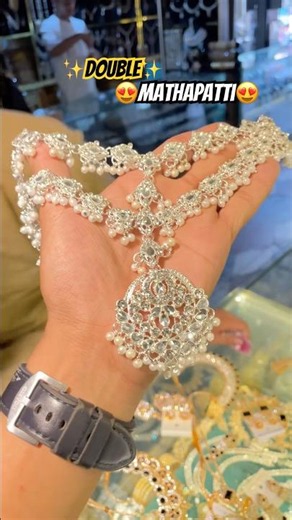 ✨ Premium Silver Double Layer Bridal Matha Patti 👑