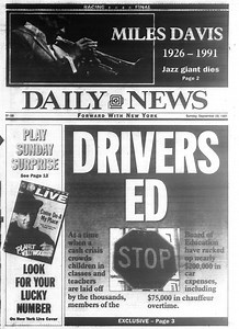 Miles Davis, jazz pioneer, dies at 65 in 1991