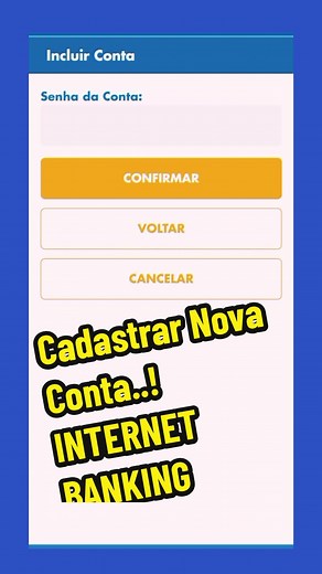 Cadastrar Nova Conta no Internet Banking da Caixa