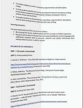 English language through Literature-II | SYLLABUS | (SEM-3/4). #delhi #university #exam