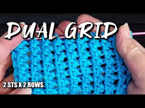 How to knit Dual Grid Stitch — Two‑Sided No‑Curl Knitting Pattern #261
