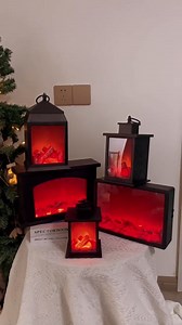 Simulated LED Fireplace Lantern,Christmas LED Flame Lamps USB Flameless Light Lamps Flame Effect Light for Outdoor Indoor Table Window Terrace