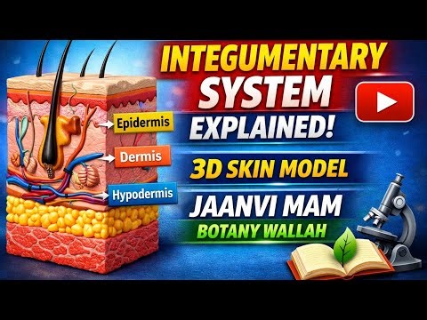 Integumentary System Explained | 3D Skin Model Anatomy | Jaanvi Mam | Botany Wallah