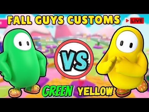 FALL GUYS customs live🟡YELLOW vs GREEN🟢 Colour Battle | #fallguys #fallguyslive