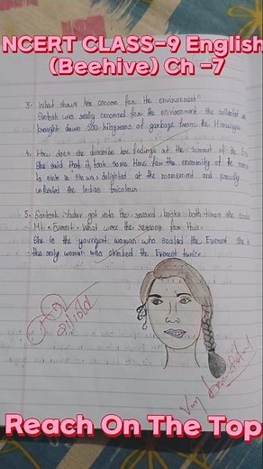 NCERT CLASS-9 ENGLISH (Beehive) Ch -7 (Part -1) Reach On The Top Qna #ncert #shorts #class9 #notes