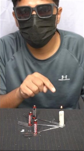 Can 3 Batteries Start Fire? 🔥 Spoon & Candle Experiment (Real Test)#viralshorts #fyp #usashorts